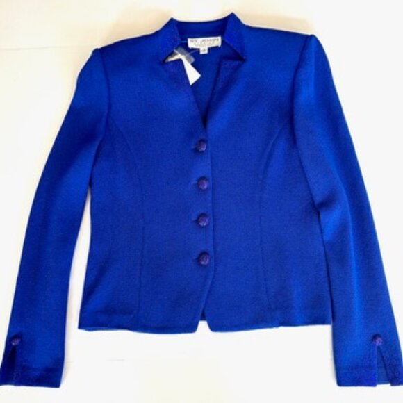 St. John Evening Royal Blue 2-Piece Skirt Suit NWT | Sizes 6 & 4 - Picture 2 of 8